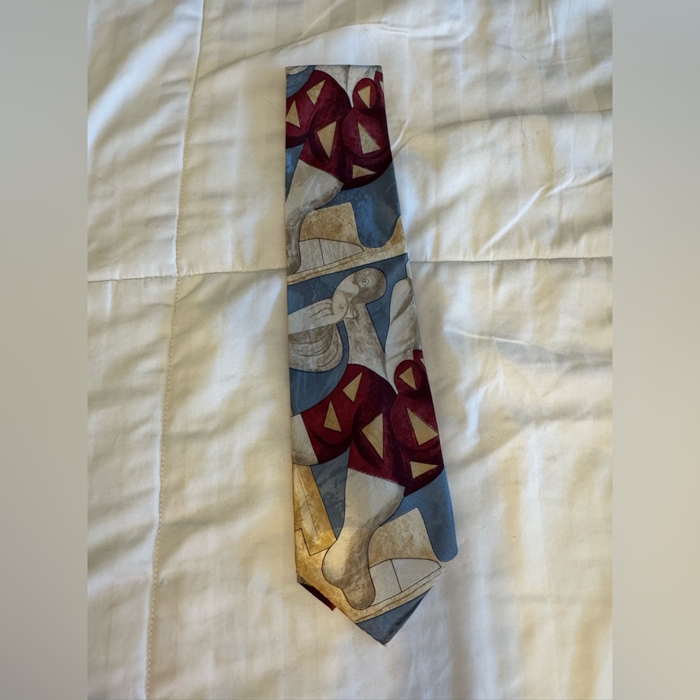 Picasso Neck Tie Vintage 80s Thoughts Silk Cubist Abstract Art NWT